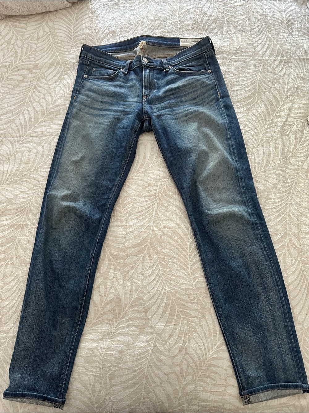 rag & bone women’s  Slim Jeans in Washed Blue